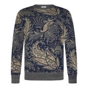 Blauwe Bloemen Paisley Trui Etro , Blue , Heren