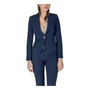 Blauwe V-hals blazer met lange mouwen Rinascimento , Blue , Dames