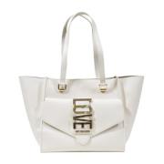 Beige Handtas met Ritssluiting Love Moschino , Beige , Dames