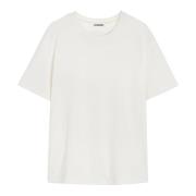 Witte Katoenen T-shirt met Logo Jil Sander , White , Heren