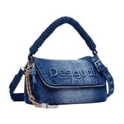 Blauwe Schoudertas met Rits Lente/Zomer Vrouwen Desigual , Blue , Dame...