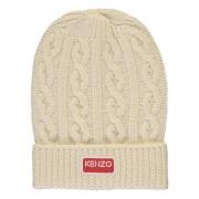 College Patch Wollen Muts Kenzo , Beige , Unisex