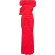 Rode Stretch Viscose Lange Jurk Blumarine , Red , Dames