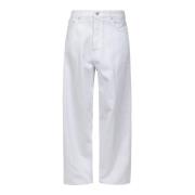 Wijde Pijpen Jeans met Riemlussen Haikure , White , Dames