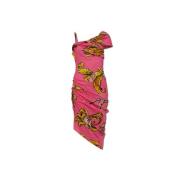 Jurk met Barocco-print Versace Jeans Couture , Pink , Dames