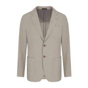 Duif Grijs Jas Amandel Beige Stijl Giorgio Armani , Gray , Heren