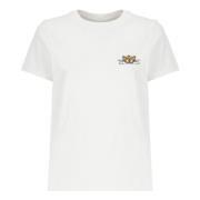 Wit Katoenen T-shirt met Bedrukt Logo Kenzo , White , Dames