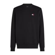 Zwarte Logo Katoenen Sweatshirt Tommy Jeans , Black , Heren