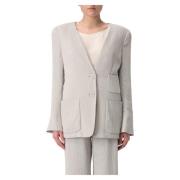 Blazer Jas voor Stijlvolle Outfits Emporio Armani , Gray , Dames