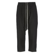 Zwarte Katoenen Geknipte Broek Elastische Taille Rick Owens , Black , ...