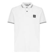 Wit Poloshirt met Logopatch Stone Island , White , Heren