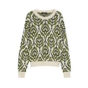 Groene Jacquard Trui Comica Stijl Max Mara , Green , Dames