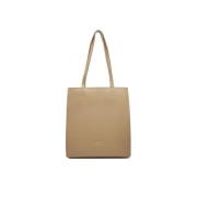 Gouden Metalen Rits Shopper Tas Patrizia Pepe , Beige , Dames