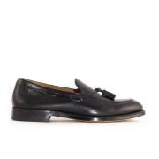 Zwarte Leren Loafers Kwast Detail Doucal's , Black , Heren