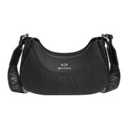 Stijlvolle Hobo Tas met Verstelbare Band Armani Exchange , Black , Dam...