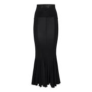 Zwarte Midi Rok Wijd Uitlopend Nensi Dojaka , Black , Dames