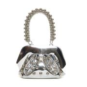 Zilveren Studded Ball Handle Clutch THEMOIRè , Gray , Dames