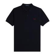 Slim Fit Plain Polo Navy & Burnt Red Fred Perry , Black , Heren