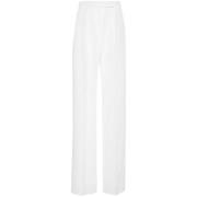 Witte bruidspantalon met plooien Max Mara , White , Dames