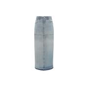 Vintage Denim Rok - Gescheurde Stijl Re/Done , Blue , Dames