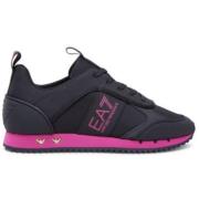 Sportieve Zwarte Fuchsia Sneakers Emporio Armani EA7 , Black , Heren