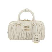 Goudvergulde Monogram Handtas met Schouderband Miu Miu , White , Dames