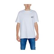 wit katoenen T-shirt Tommy Jeans , White , Heren