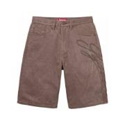 Bruine Script Shorts Stijlvolle Casual Kleding Supreme , Brown , Heren