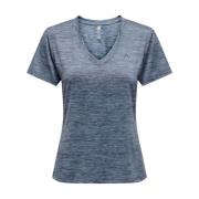 Blauwe V-hals T-shirt Only , Blue , Dames