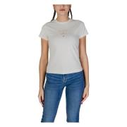 Geborduurd Logo T-shirt voor Vrouwen Guess , White , Dames