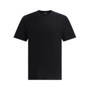 Monogram Minimalist Katoenen T-shirt Ermenegildo Zegna , Black , Heren