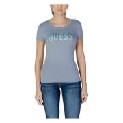 Sprankelend Ronde Hals T-shirt Guess , Blue , Dames