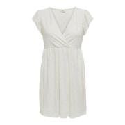 Witte V-hals Korte Mouw Jurk Jacqueline de Yong , White , Dames