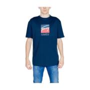 Blauw Gerecycled Katoen T-Shirt Tommy Jeans , Blue , Heren