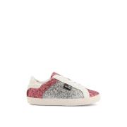 Glitter LowTop Sneakers PinkSilver Love Moschino , Multicolor , Dames