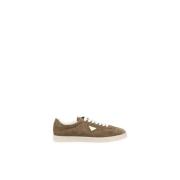 Suede Low Top Sneakers Elegant Comfort Prada , Brown , Heren