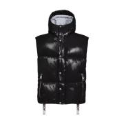 Zwarte gewatteerde bodywarmer met capuchon Khrisjoy , Black , Dames