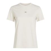 Beige Ronde Hals T-Shirt Calvin Klein Jeans , Beige , Dames