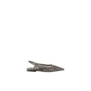 Grijze Geborduurde Slingback Ballerina's Brunello Cucinelli , Gray , D...