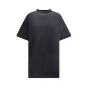 Vintage Oversized Mock Neck T-Shirt Balenciaga , Black , Dames