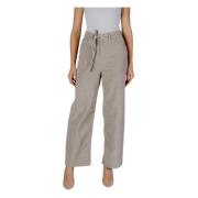 Beige Corduroy Lace-Up Broek Only , Beige , Dames