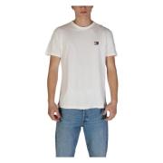 Klassiek Wit Katoenen T-shirt Tommy Jeans , White , Heren