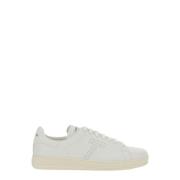 Witte lage sneakers met geperforeerd logo Tom Ford , White , Heren