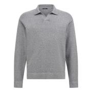 Katoenen en zijden gebreid poloshirt Boggi Milano , Gray , Heren