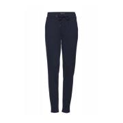 Blauwe vetersluiting broek met achterzakken Ichi , Blue , Dames