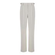 Witte Hoge Taille Wollen Broek Brunello Cucinelli , White , Dames