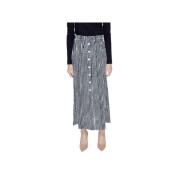 Stijlvolle Button Front Midi Rok Only , Black , Dames