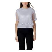 Witte Katoenen T-shirt voor Vrouwen Armani Exchange , White , Dames