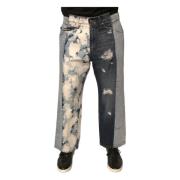 Multicolor Patchwork Straight Denim Jeans Dolce & Gabbana , Multicolor...