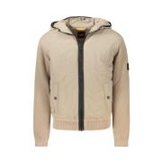 Capuchonkatoenen jas met rits Hugo Boss , Beige , Heren